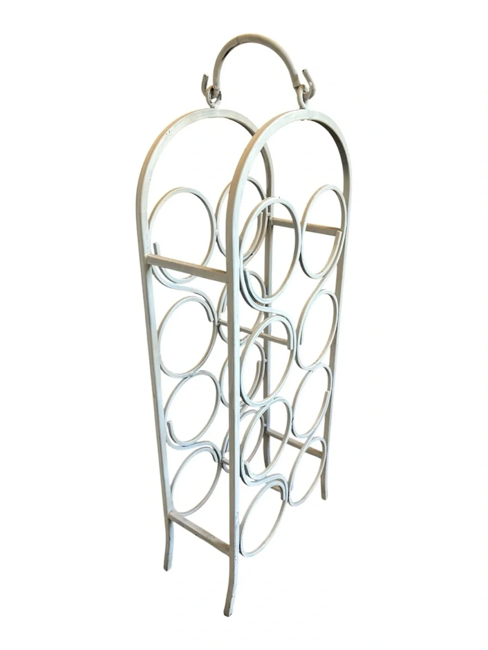 Rustic White Metal Wine Rack - Picture 3 of 3